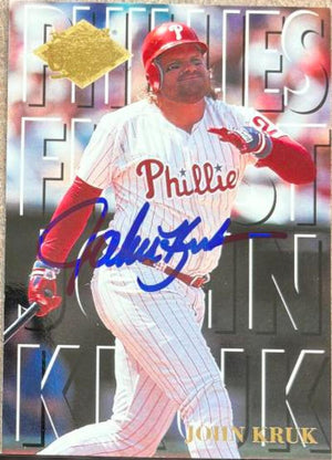 John Kruk Signed 1994 Fleer Ultra Phillies Finest Baseball Card - Philadelphia Phillies #8