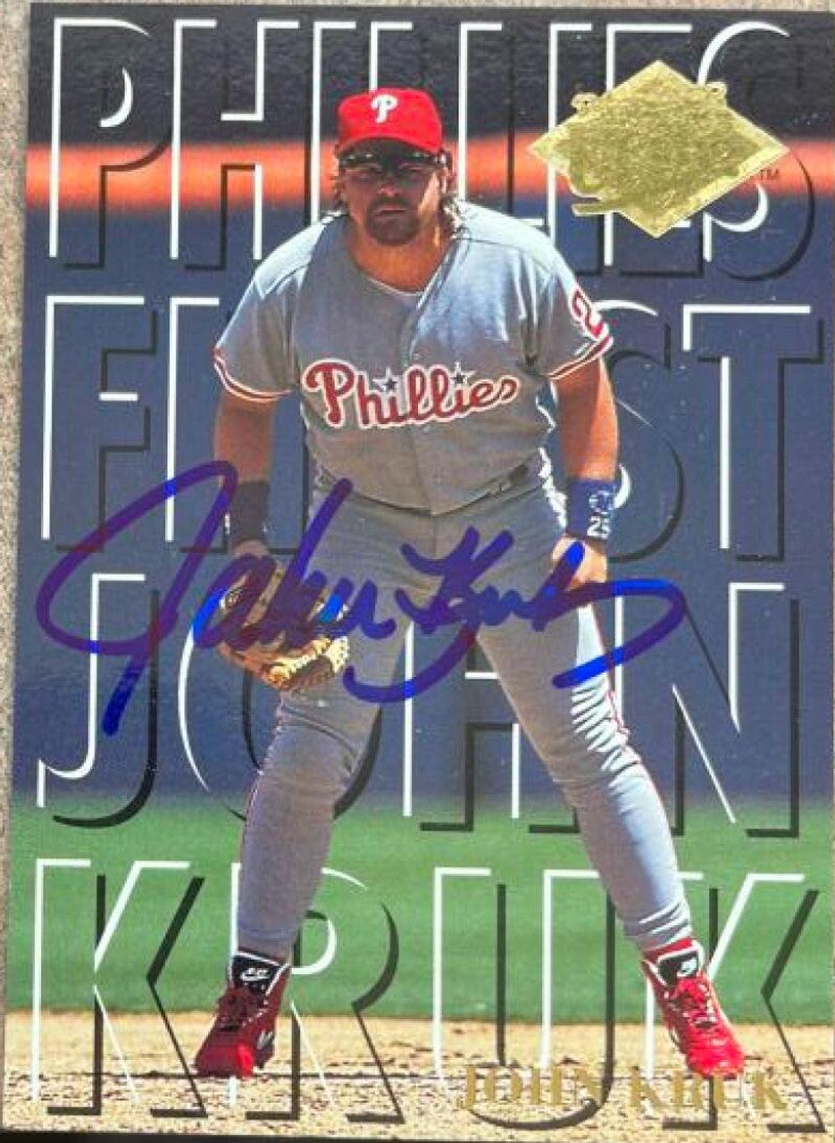 John Kruk Signed 1994 Fleer Ultra Phillies Finest Baseball Card - Philadelphia Phillies #M2