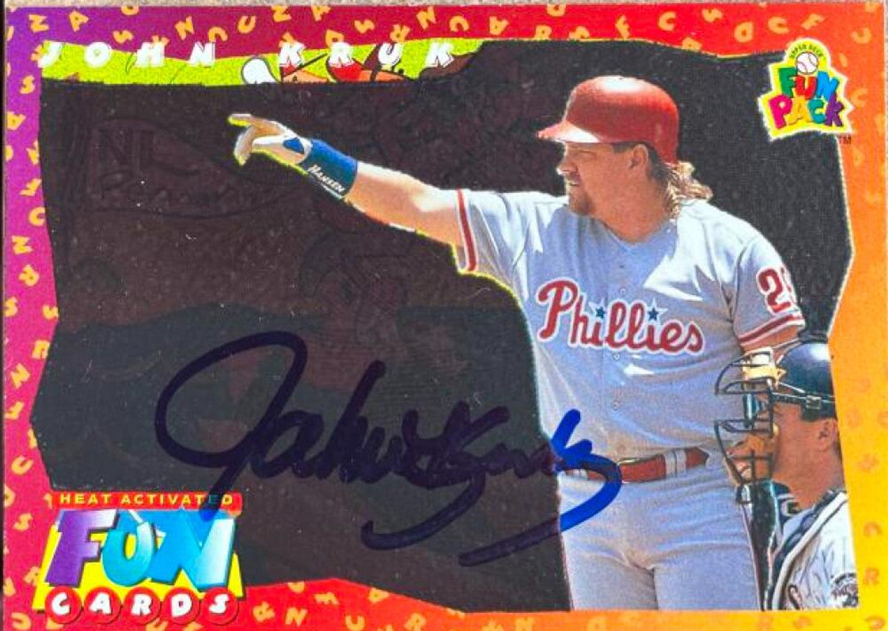 John Kruk Signed 1994 Upper Deck Fun Pack Baseball Card - Philadelphia Phillies #230