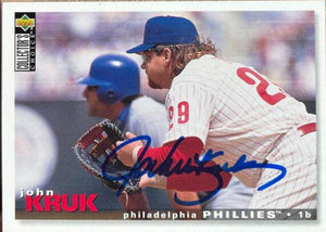John Kruk Signed 1995 Collector's Choice Baseball Card - Philadelphia Phillies