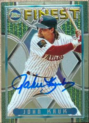 John Kruk Signed 1995 Topps Finest Baseball Card - Philadelphia Phillies