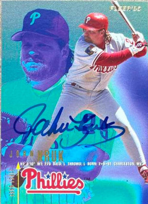 John Kruk Signed 1995 Fleer Baseball Card - Philadelphia Phillies