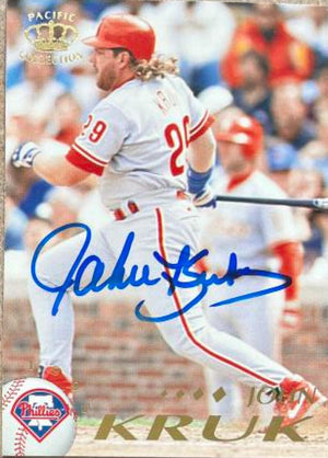 John Kruk Signed 1995 Pacific Baseball Card - Philadelphia Phillies