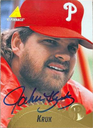 John Kruk Signed 1995 Pinnacle Baseball Card - Philadelphia Phillies