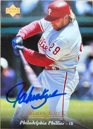 John Kruk Signed 1995 Upper Deck Baseball Card - Philadelphia Phillies