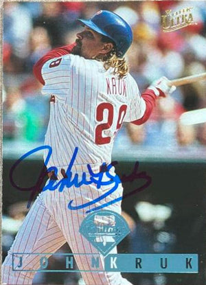 John Kruk Signed 1995 Fleer Ultra Baseball Card - Philadelphia Phillies