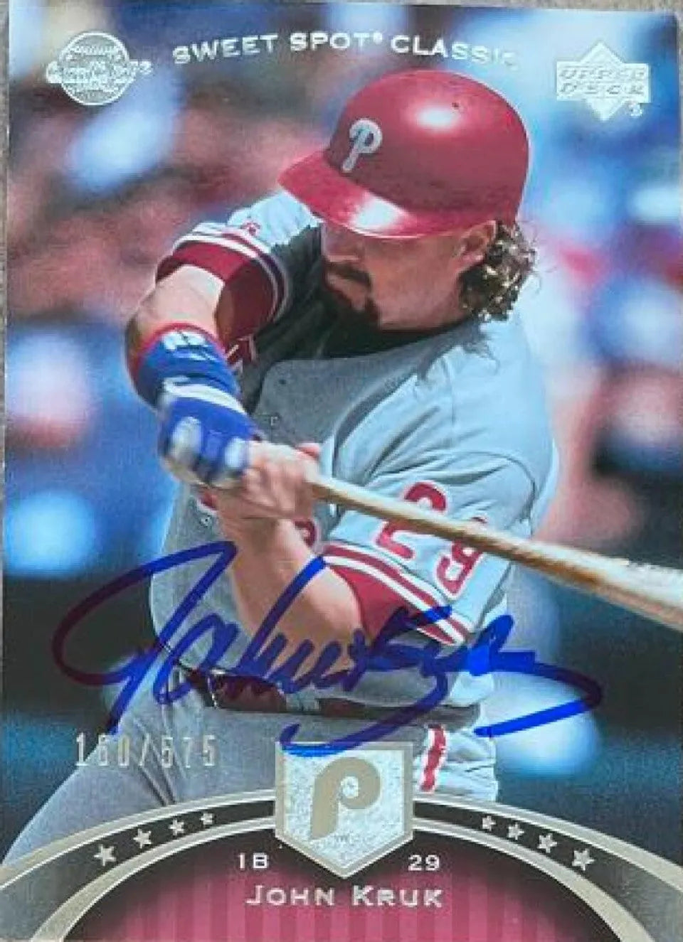 John Kruk Signed 2007 Upper Deck Sweet Spot Classic Baseball Card - Philadelphia Phillies