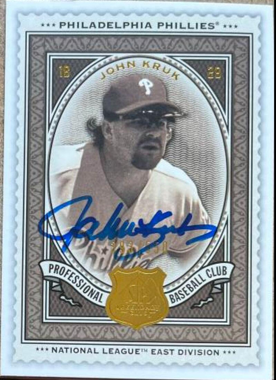 John Kruk Signed 2009 SP Legendary Cuts Baseball Card - Philadelphia Phillies
