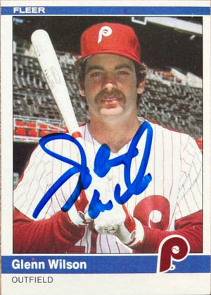 Glenn Wilson Signed 1984 Fleer Update Baseball Card - Philadelphia Phillies
