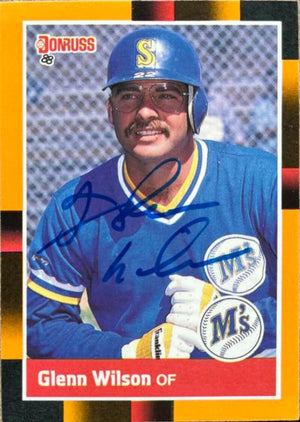 Glenn Wilson Signed 1988 Donruss Baseball's Best Baseball Card - Seattle Mariners
