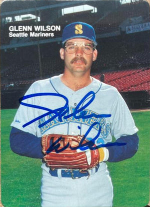 Glenn Wilson Signed 1988 Mother's Cookies Baseball Card - Seattle Mariners