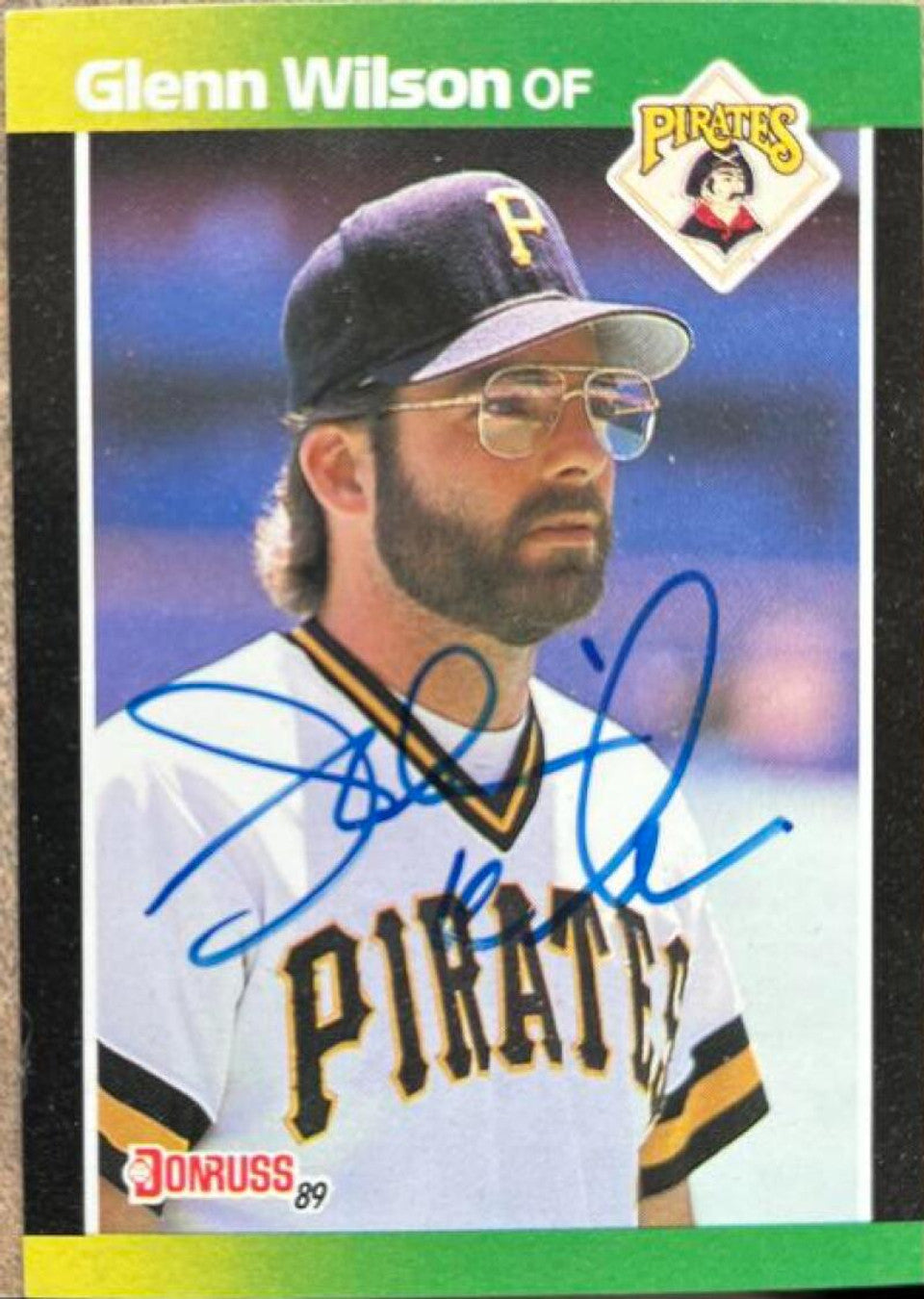 Glenn Wilson Signed 1989 Donruss Baseball's Best Baseball Card - Pittsburgh Pirates