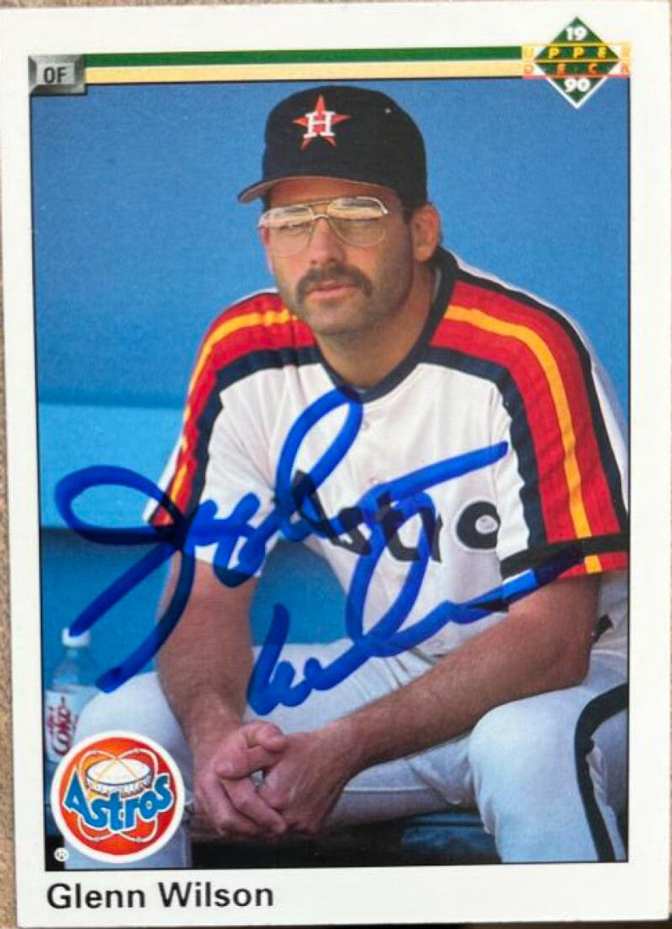 Glenn Wilson Signed 1990 Upper Deck Baseball Card - Houston Astros