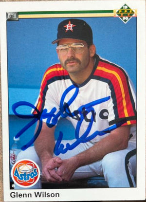 Glenn Wilson Signed 1990 Upper Deck Baseball Card - Houston Astros
