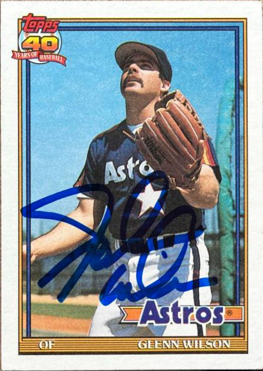 Glenn Wilson Signed 1991 Topps Baseball Card - Houston Astros