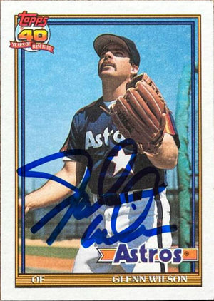 Glenn Wilson Signed 1991 Topps Baseball Card - Houston Astros