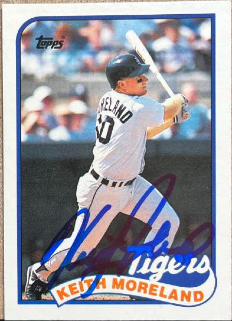 Keith Moreland Signed 1989 Topps Traded Baseball Card - Detroit Tigers #83T