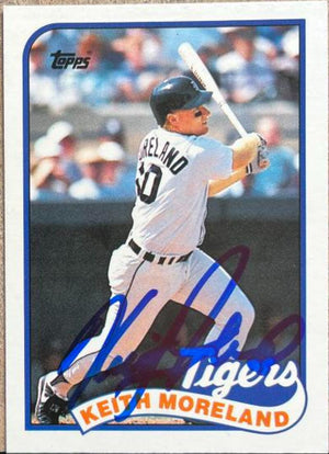 Keith Moreland Signed 1989 Topps Traded Baseball Card - Detroit Tigers #83T