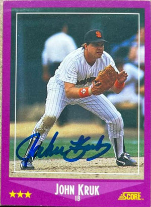 ジョン・クルック サイン入り 1988 スコア ベースボール カード - サンディエゴ・パドレス