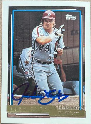 John Kruk Signed 1992 Topps Gold Winner Baseball Card - Philadelphia Phillies