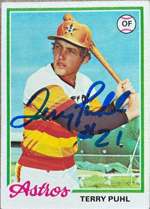 Terry Puhl Signed 1978 Topps Baseball Card - Houston Astros