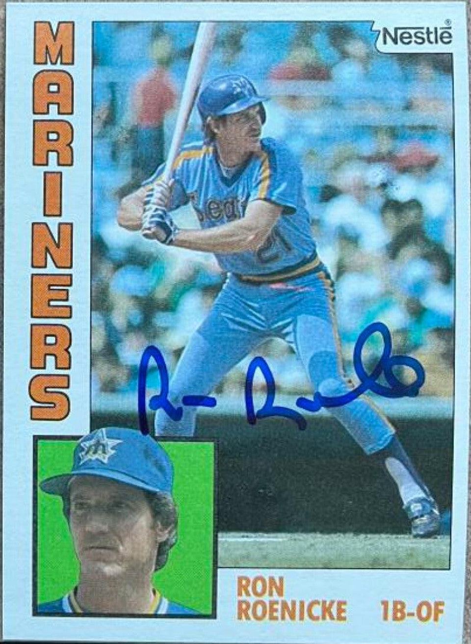 Ron Roenicke Signed 1984 Nestle Baseball Card - Seattle Mariners