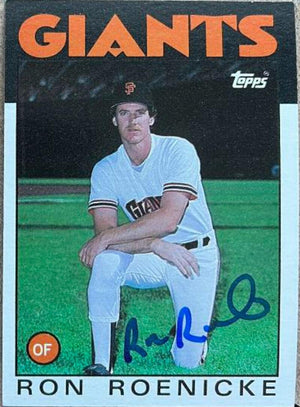 Ron Roenicke Signed 1986 Topps Baseball Card - San Francisco Giants