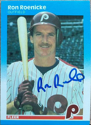 Ron Roenicke Signed 1987 Fleer Baseball Card - Philadelphia Phillies