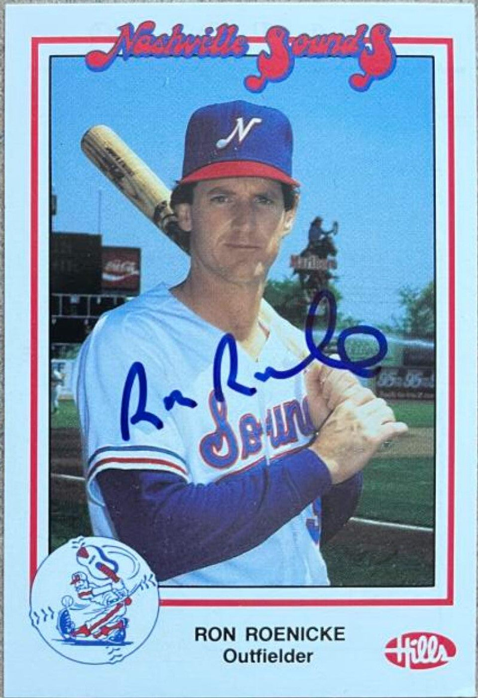 Ron Roenicke Signed 1988 Hills Baseball Card - Nashville Sounds