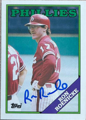 Ron Roenicke Signed 1988 Topps Tiffany Baseball Card - Philadelphia Phillies