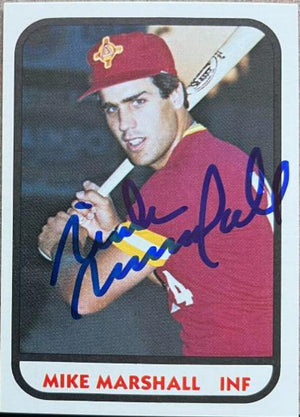 マイク・マーシャルが署名した 1981 TCMA ベースボールカード - アルバカーキ・デュークス
