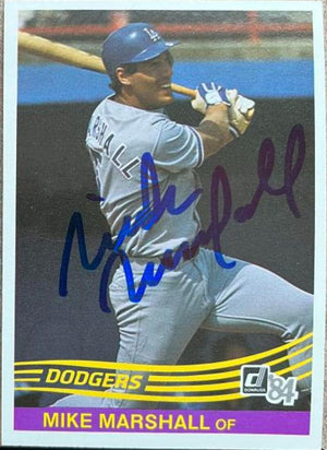 マイク・マーシャルが 1984 年ドンラス ベースボール カードに署名 - ロサンゼルス ドジャース