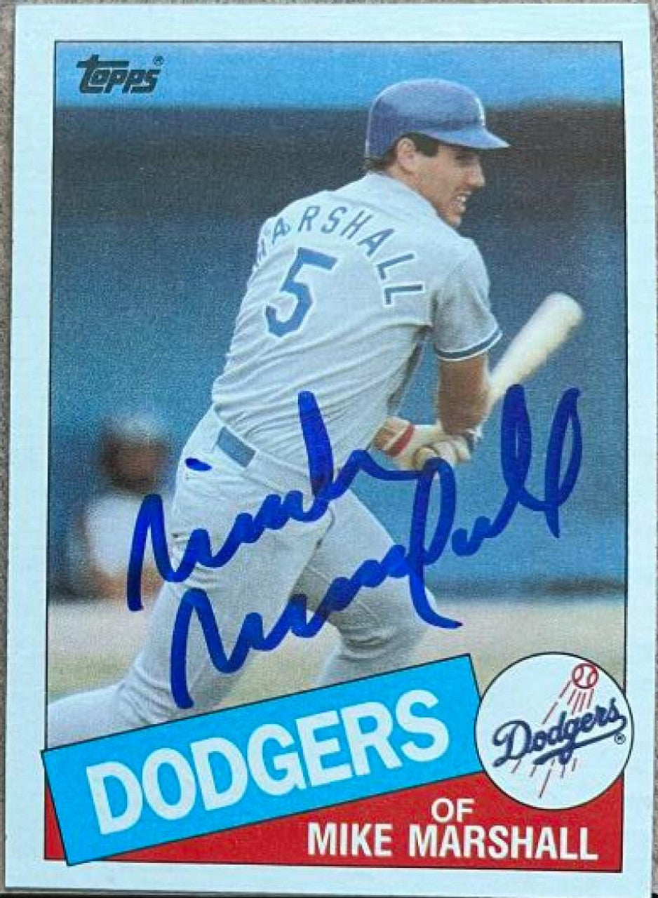 Mike Marshall Signed 1985 Topps Baseball Card - Los Angeles Dodgers
