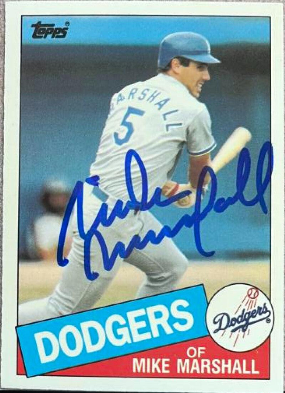 Mike Marshall Signed 1985 Topps Tiffany Baseball Card - Los Angeles Dodgers