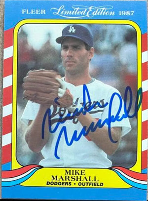 Mike Marshall Signed 1987 Fleer Limited Edition Baseball Card - Los Angeles Dodgers