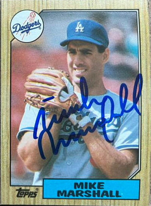 Mike Marshall Signed 1987 Topps Baseball Card - Los Angeles Dodgers