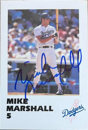 Mike Marshall Signed 1988 LA Police Baseball Card - Los Angeles Dodgers
