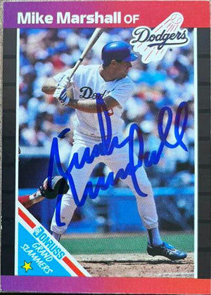 Mike Marshall Signed 1989 Donruss Grand Slammers Baseball Card - Los Angeles Dodgers