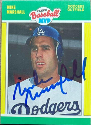 Mike Marshall Signed 1989 Fleer MVPs Baseball Card - Los Angeles Dodgers