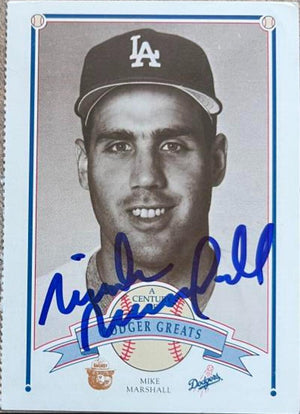 Mike Marshall Signed 1989 Smokey Bear Greats Baseball Card - Los Angeles Dodgers