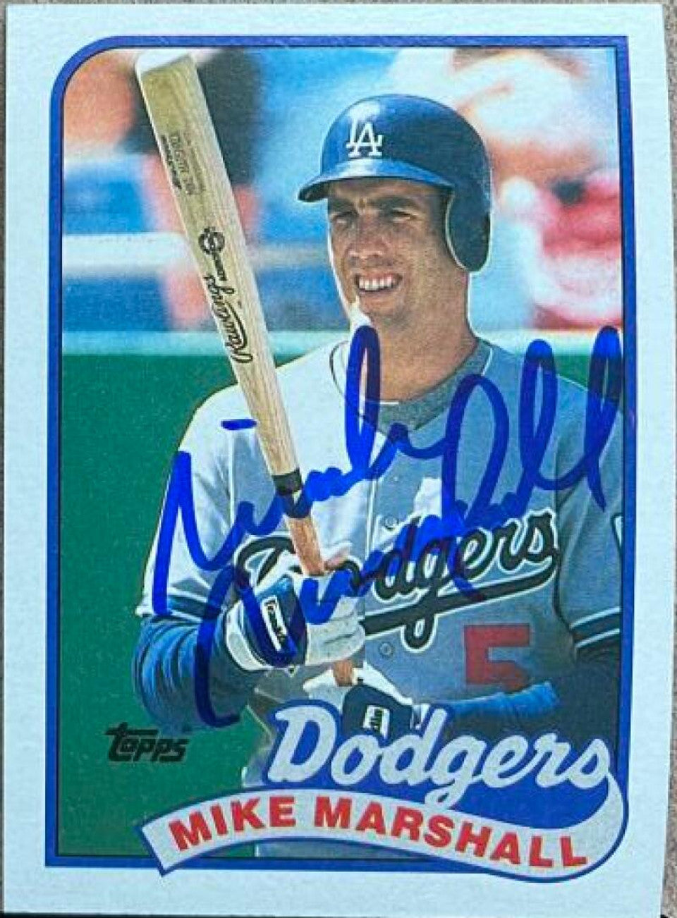 Mike Marshall Signed 1989 Topps Baseball Card - Los Angeles Dodgers