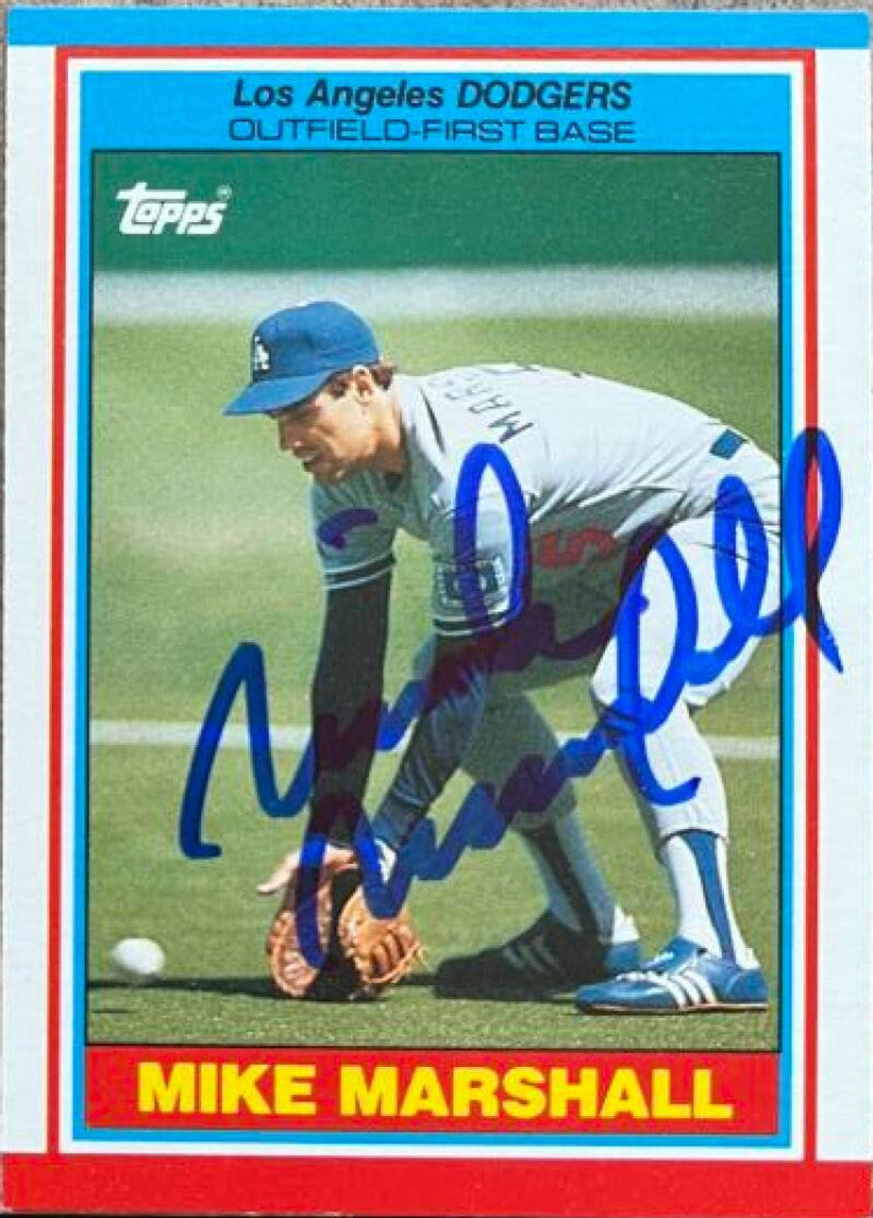 Mike Marshall Signed 1989 Topps UK Minis Baseball Card - Los Angeles Dodgers