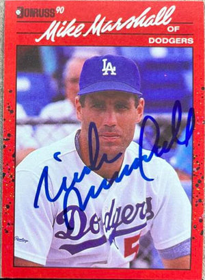 Mike Marshall Signed 1990 Donruss Baseball Card - Los Angeles Dodgers