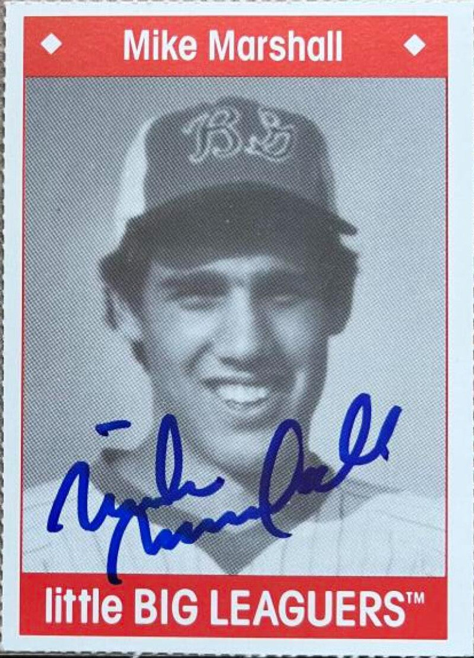 Mike Marshall Signed 1990 Little Big Leaguers Baseball Card