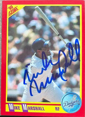 Mike Marshall Signed 1990 Score Baseball Card - Los Angeles Dodgers