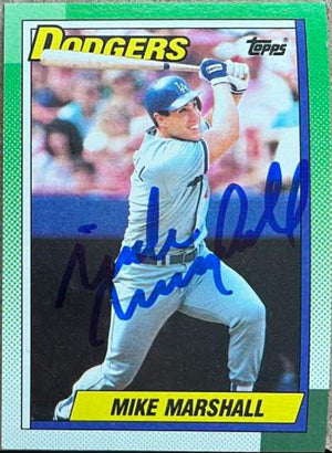 Mike Marshall Signed 1990 Topps Baseball Card - Los Angeles Dodgers
