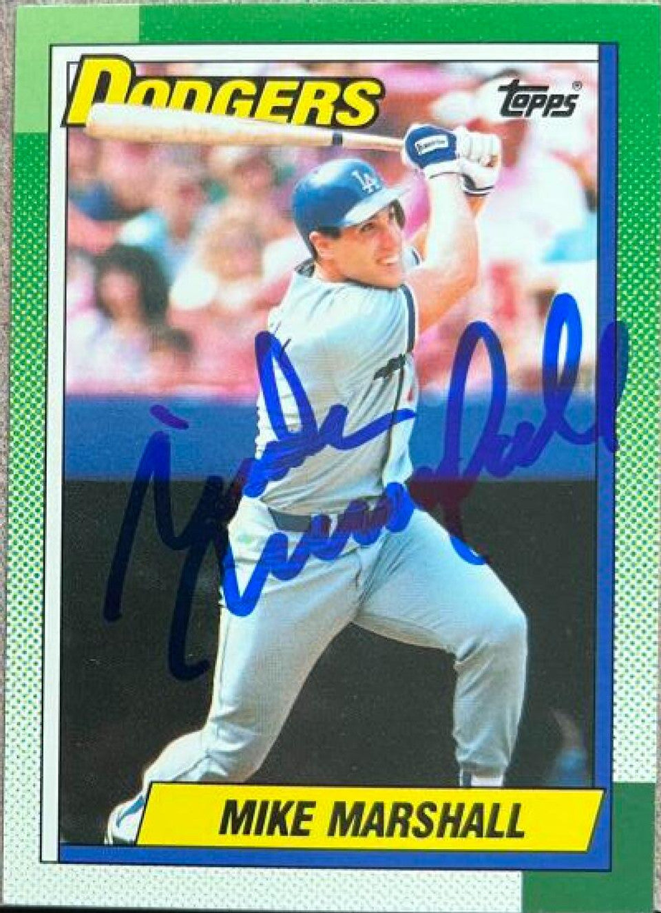 Mike Marshall Signed 1990 Topps Tiffany Baseball Card - Los Angeles Dodgers