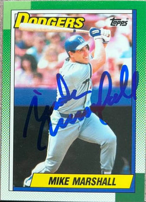 Mike Marshall Signed 1990 Topps Tiffany Baseball Card - Los Angeles Dodgers