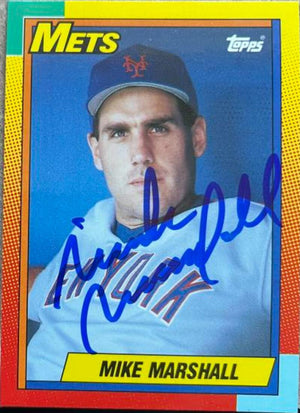 Mike Marshall Signed 1990 Topps Tiffany Traded Baseball Card - New York Mets
