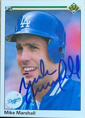 Mike Marshall Signed 1990 Upper Deck Baseball Card - Los Angeles Dodgers